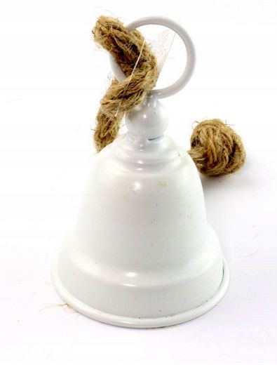 Závěsný kovový zvonek - bílý 11cm | Dekorace - Párty